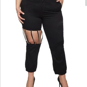 New cut out Rhinestone pants